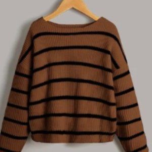 Brown and Black lined sweater